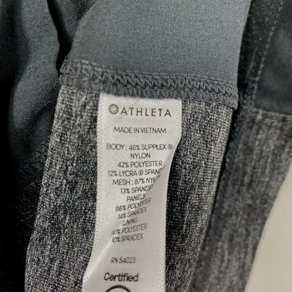Athleta Skort Size Small Pockets Skirt Drawstring Comfort Waist Black‎ Heather